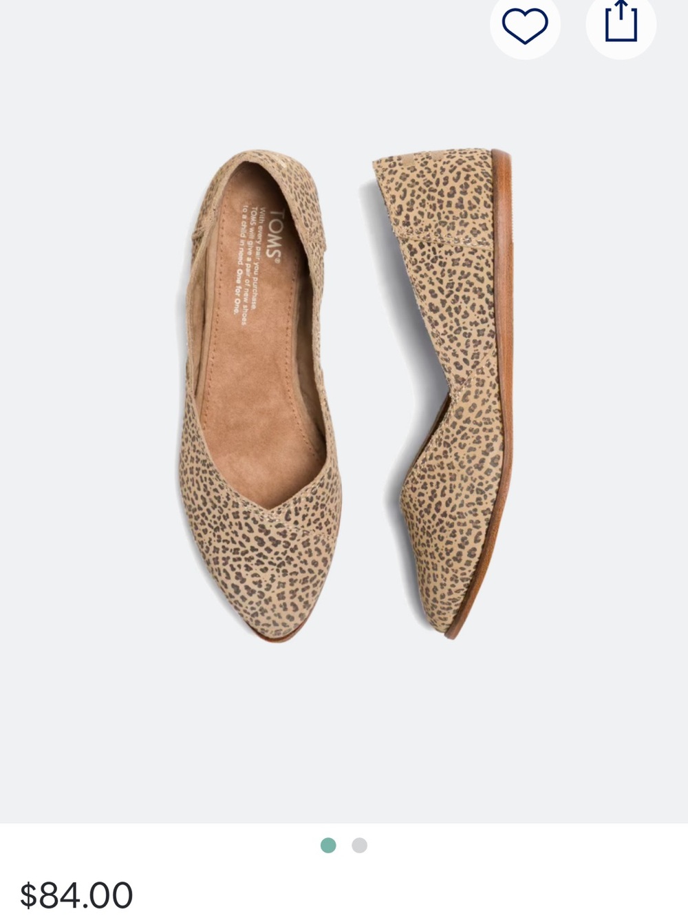 Toms Leopard Print D'Orsay Flats in Tan and Brown